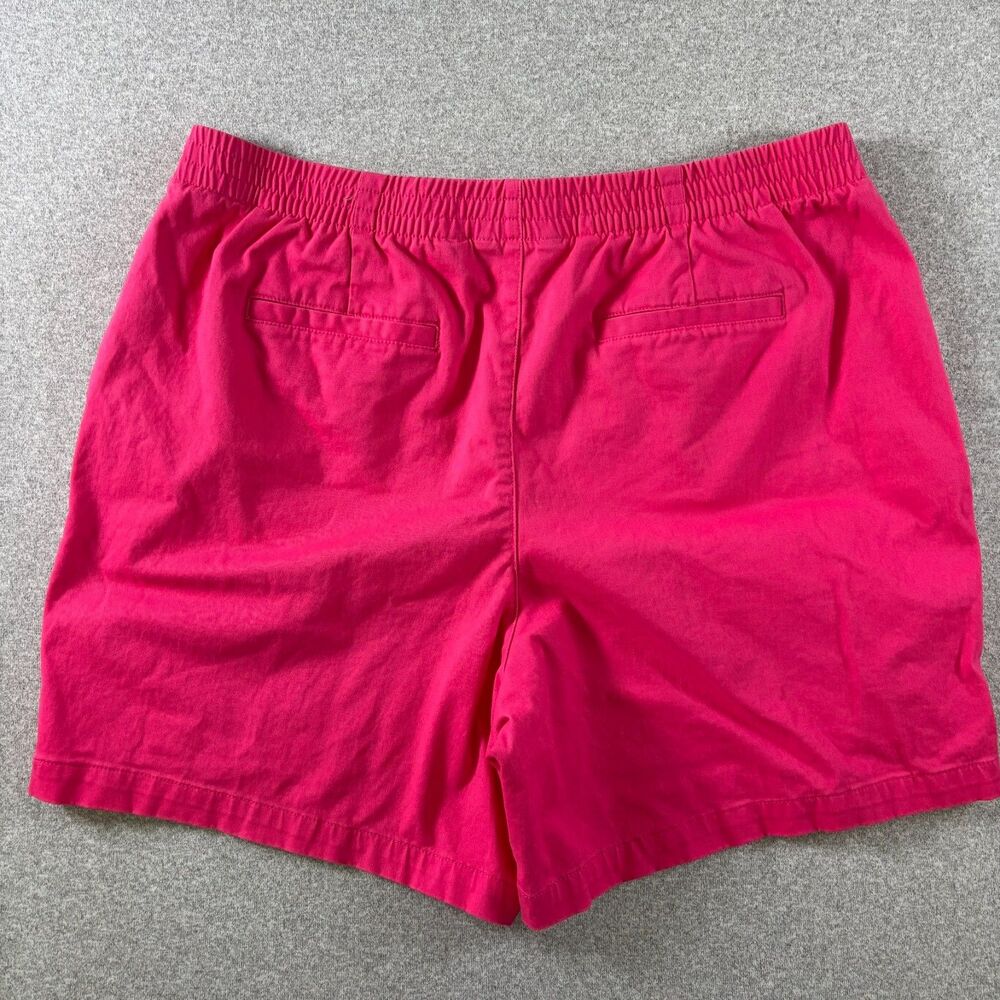 Lands’ End Women’s Shorts 16W Hot Pink Cotton Stretch Pull On Chino Mid Rise - Picture 2 of 6
